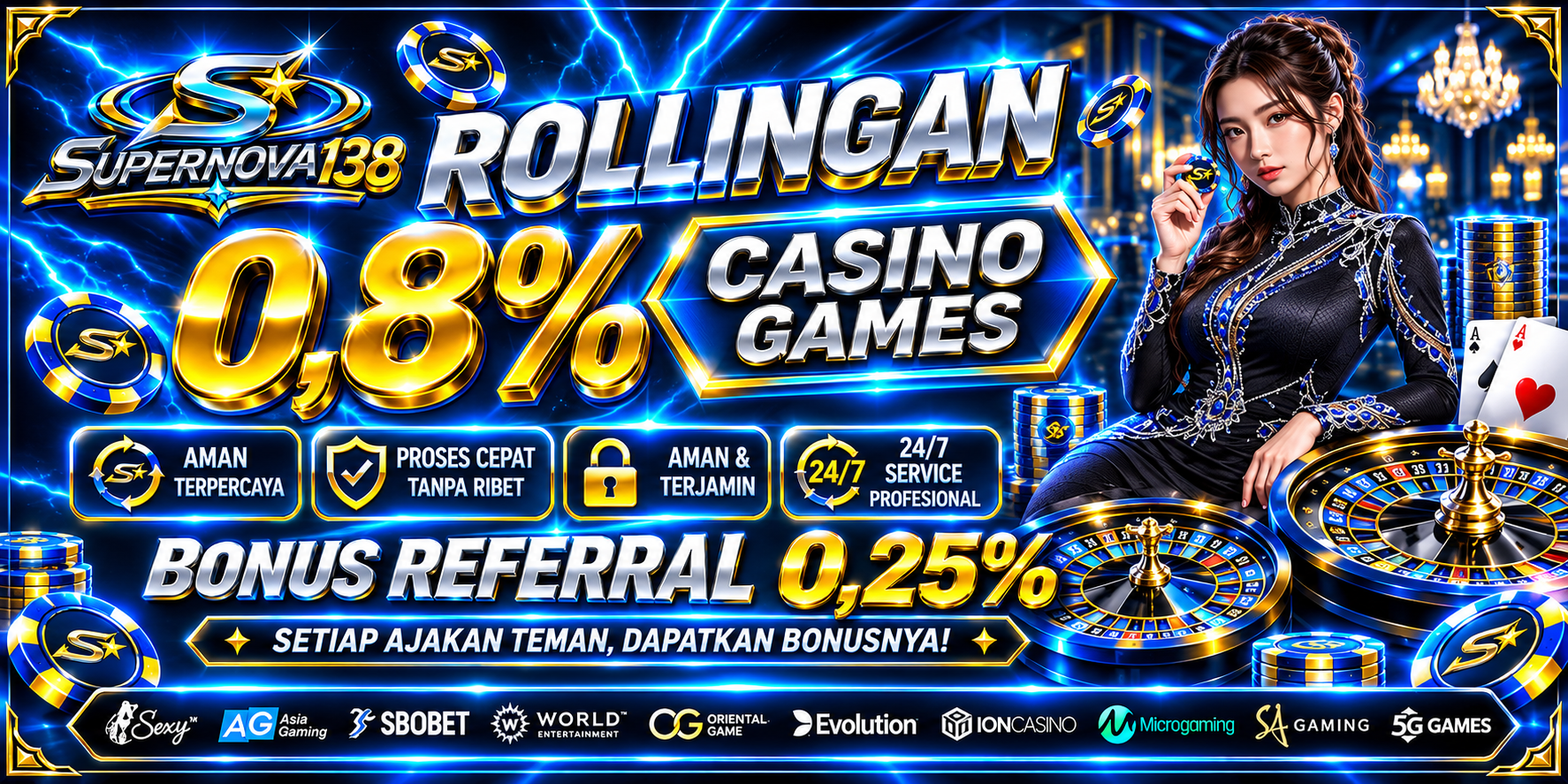 BONUS ROLLINGAN 0,8% CASINO GAMES